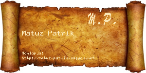 Matuz Patrik névjegykártya