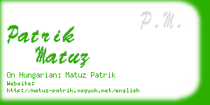 patrik matuz business card